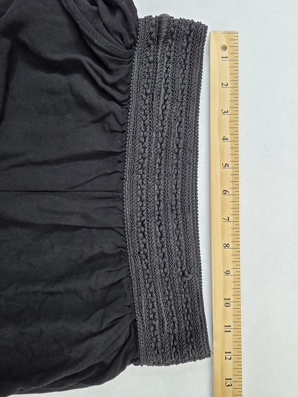 Joe B Flowy Wide Leg Size M Elastic Smocked Waist Black Boho Pants 3851-CY